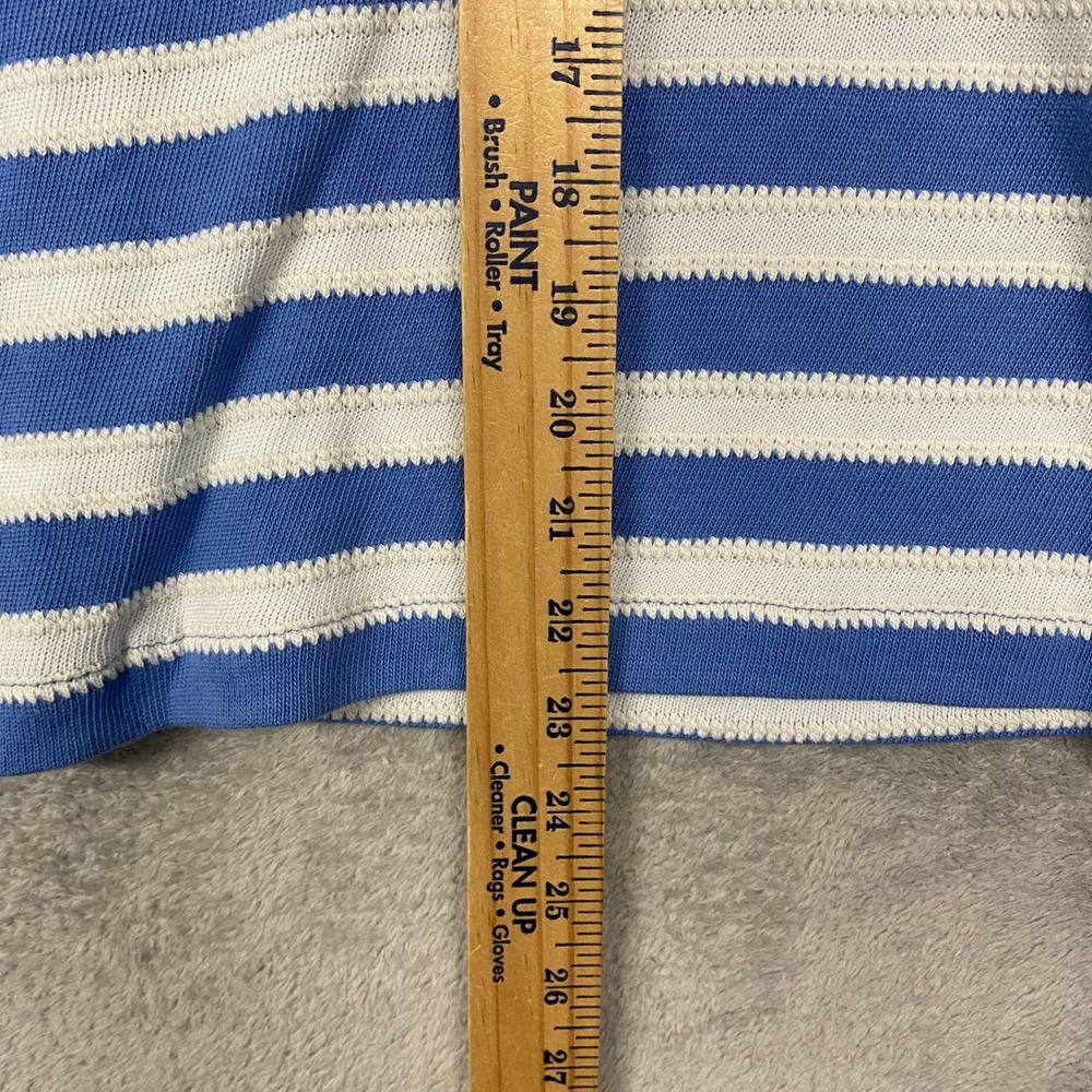 Madewell Top Womens XL Relaxed Polo Shirt Stripe Blue White Casual NY575 - Picture 5 of 9